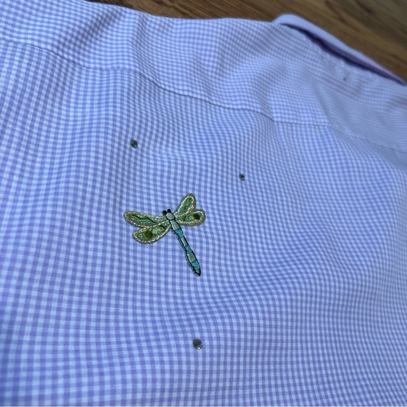 MiLi Designs 1X Novelty Embroidered Butterfly dragonfly Quirky teacher shirt - Picture 12 of 14